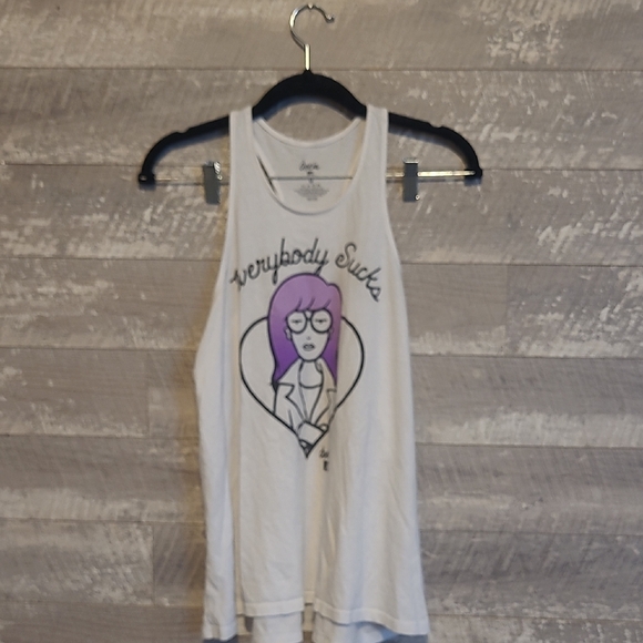 MTV White Tank Top with Purple Graphic - Picture 3 of 4